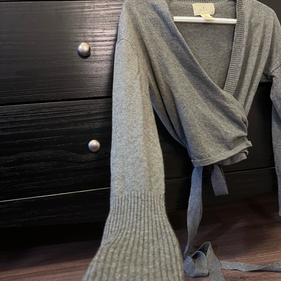 Grey Ruby Moon Wrap Sweater - Picture 2 of 6